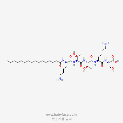 마트릭실 (팔미토일 펜타펩타이드-4) 화학구조 (PubChem CID 9897237)