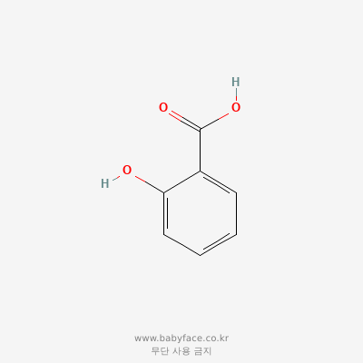 살리실산 (BHA) 화학구조 (PubChem CID 338)